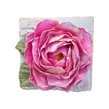 Rose Sculpted Art Block - 4x4 - Lizzy G's Fine Gifts