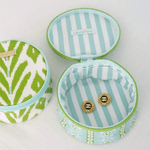 Round Jewelry Case - Rosemary Stripe - Lizzy G's Fine Gifts
