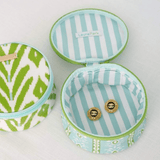 Round Jewelry Case - Rosemary Stripe - Lizzy G's Fine Gifts