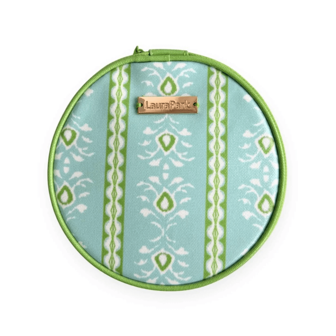 Round Jewelry Case - Rosemary Stripe - Lizzy G's Fine Gifts