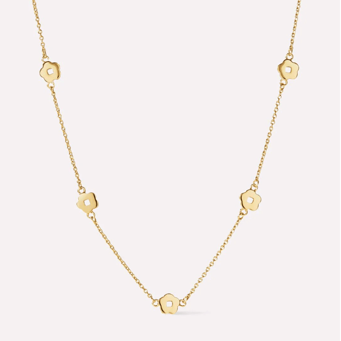 Rowena Flower Station Necklace - Lizzy G's Fine Gifts