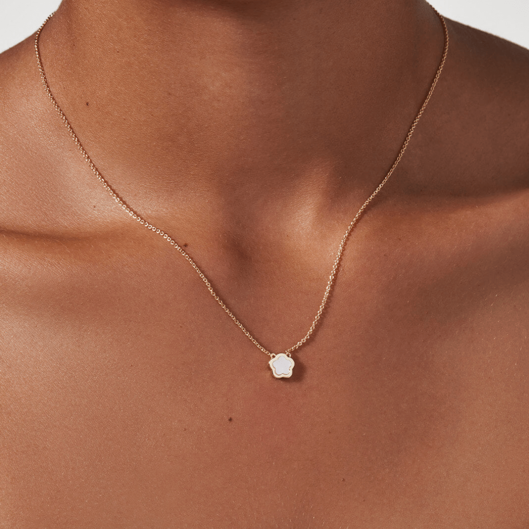 Saya MOP Inlay Flower Pendant - Lizzy G's Fine Gifts