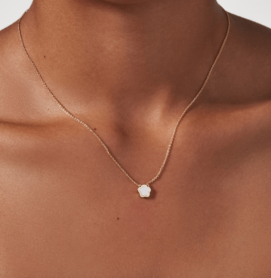 Saya MOP Inlay Flower Pendant - Lizzy G's Fine Gifts