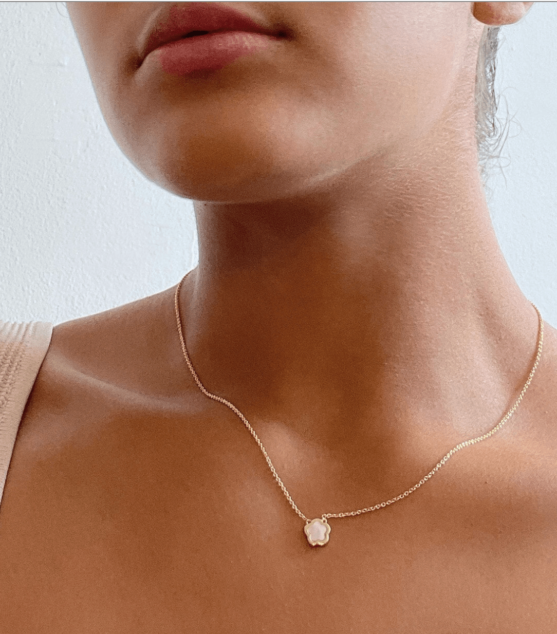 Saya MOP Inlay Flower Pendant - Lizzy G's Fine Gifts