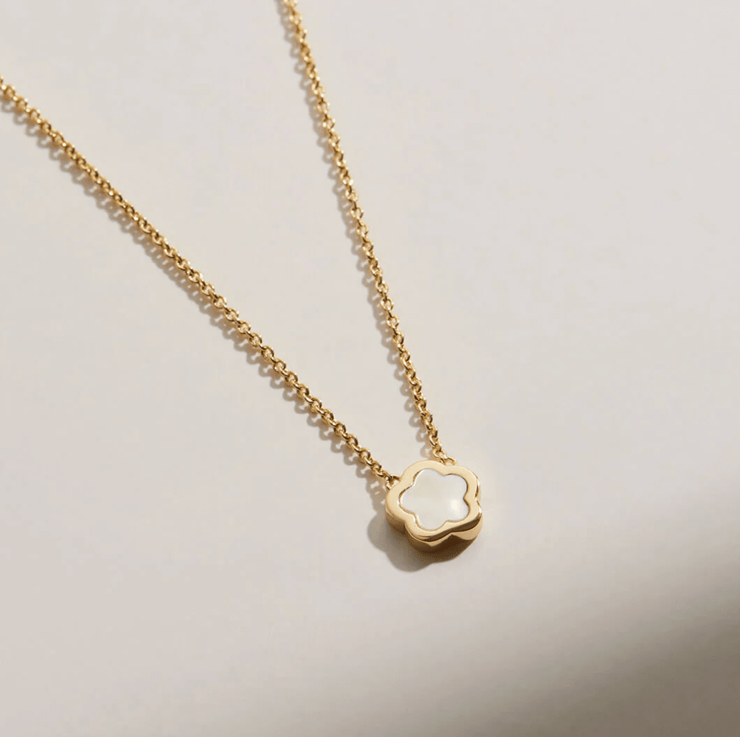 Saya MOP Inlay Flower Pendant - Lizzy G's Fine Gifts