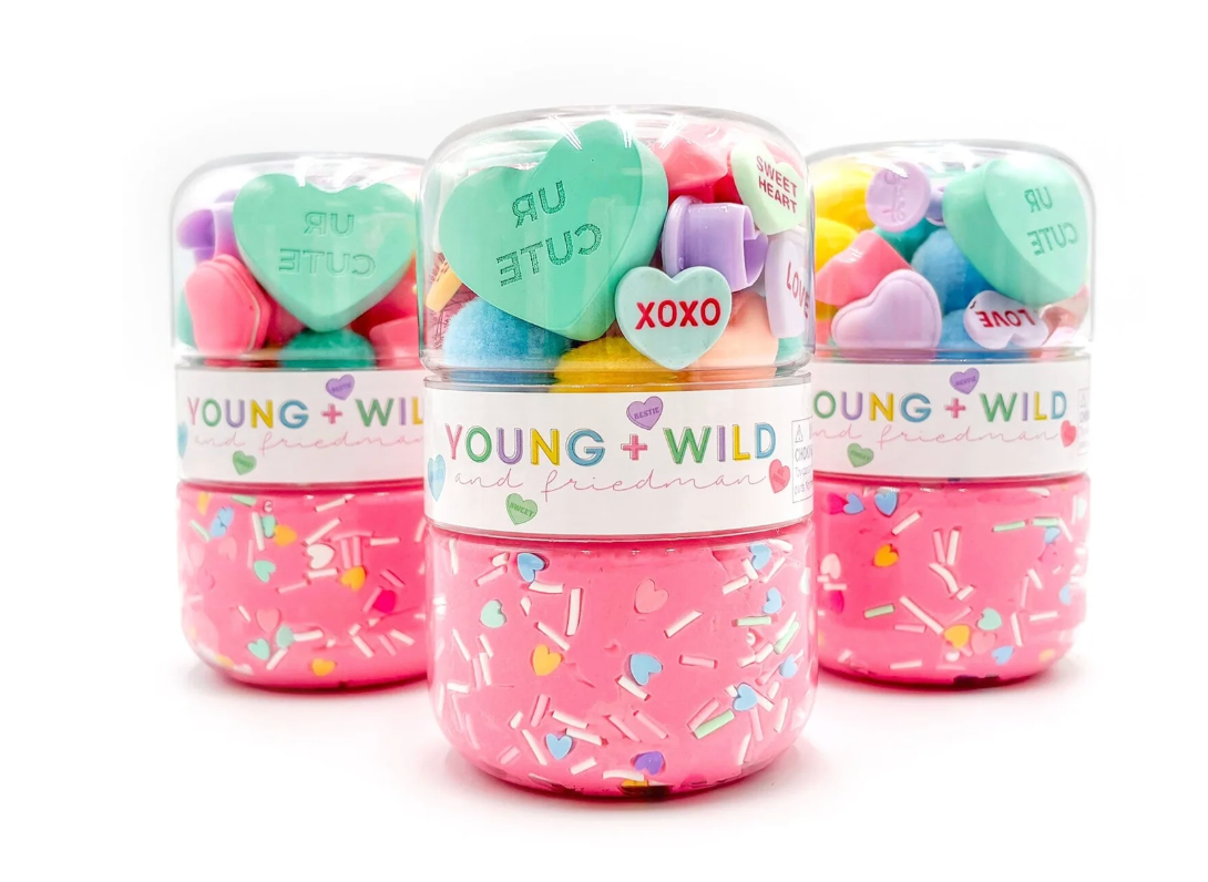 Sensory Dough Jar - Pastel Hearts - Lizzy G's Fine Gifts
