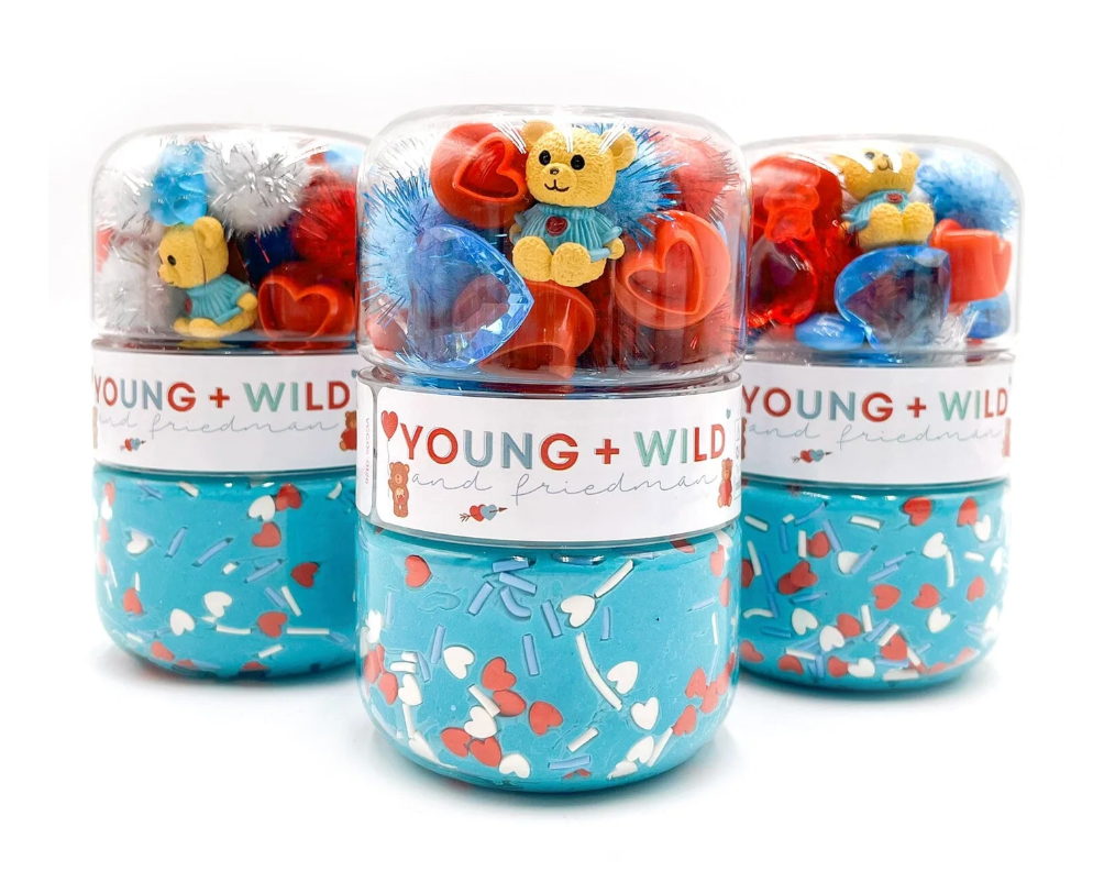 Sensory Dough Jar - Red and Blue Valentine - Lizzy G's Fine Gifts