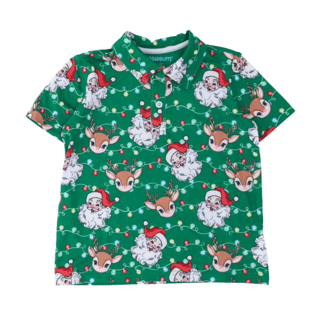 Short Sleeve Performance Polo - Up On The Housetop - Lizzy G's Fine Gifts