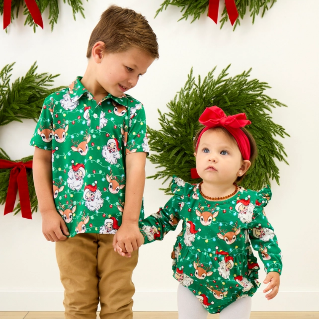 Short Sleeve Performance Polo - Up On The Housetop - Lizzy G's Fine Gifts