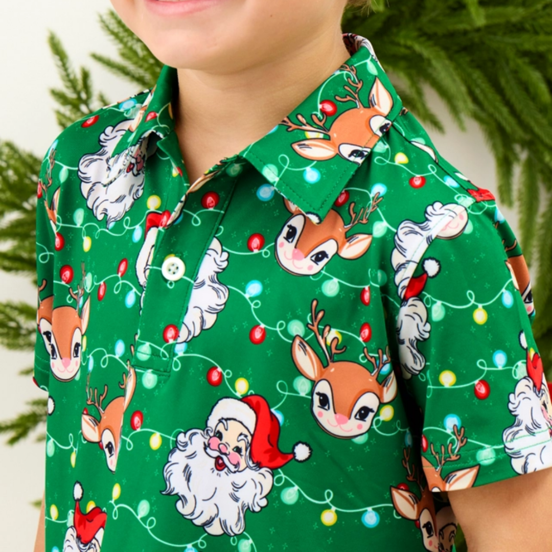 Short Sleeve Performance Polo - Up On The Housetop - Lizzy G's Fine Gifts