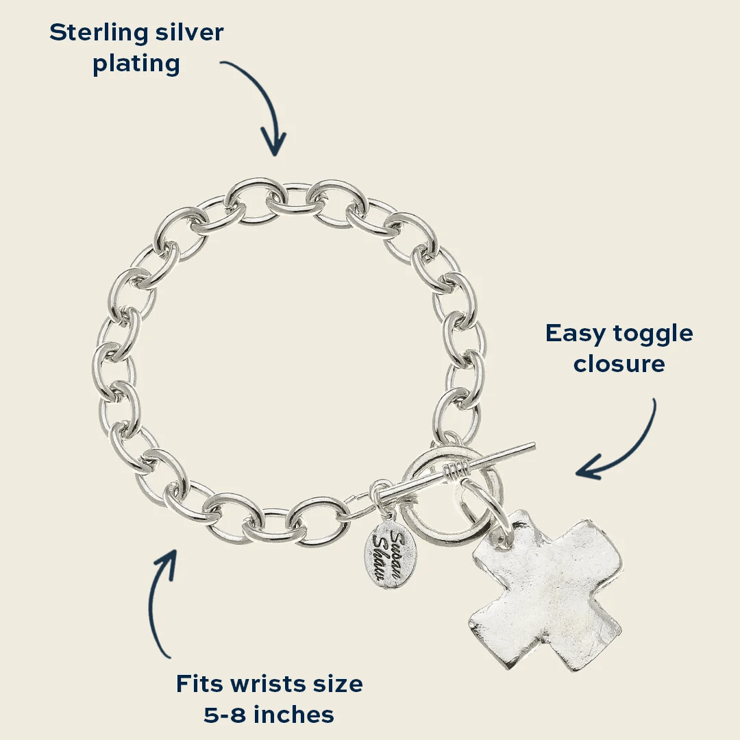Silver Cross Bracelet - Lizzy G's Fine Gifts