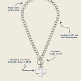 Silver Front Toggle Cross Necklace - Lizzy G's Fine Gifts