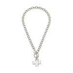 Silver Front Toggle Cross Necklace - Lizzy G's Fine Gifts