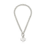 Silver Front Toggle Cross Necklace - Lizzy G's Fine Gifts