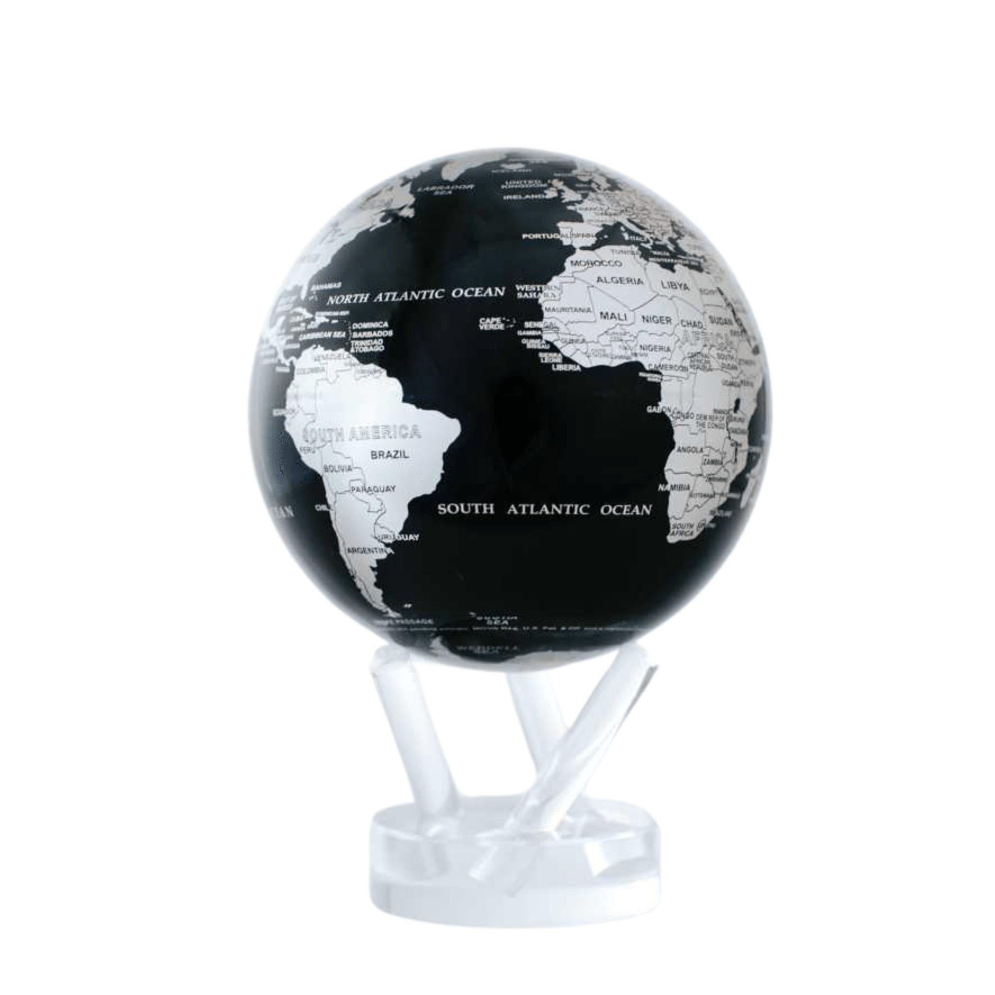 Silver/Black 4.5" Mova Globe - Lizzy G's Fine Gifts