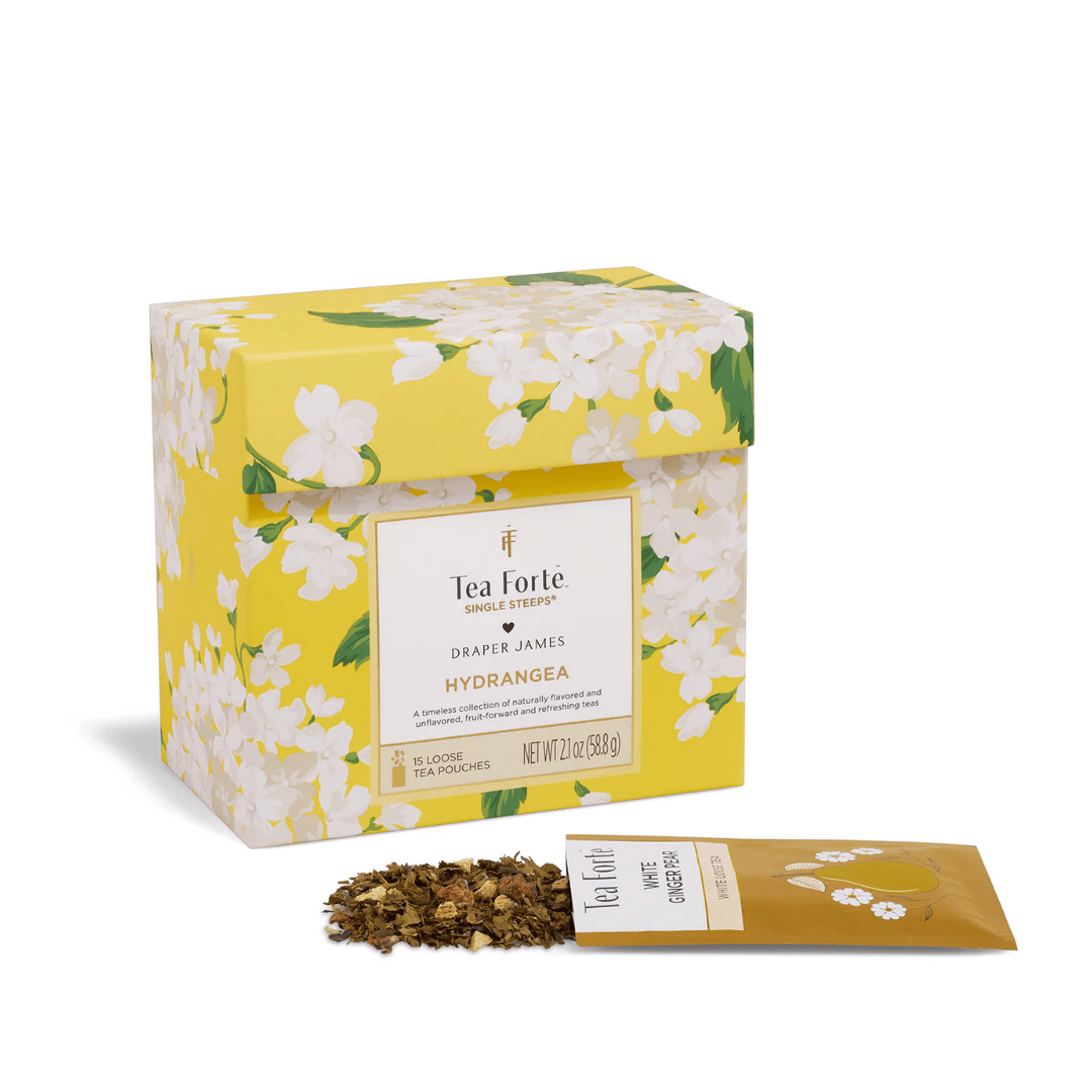 Single Steeps Loose Tea Sampler - Draper James Hydrangea - Lizzy G's Fine Gifts