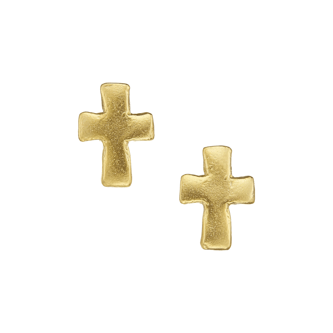 Small Cross Stud Earrings - Lizzy G's Fine Gifts