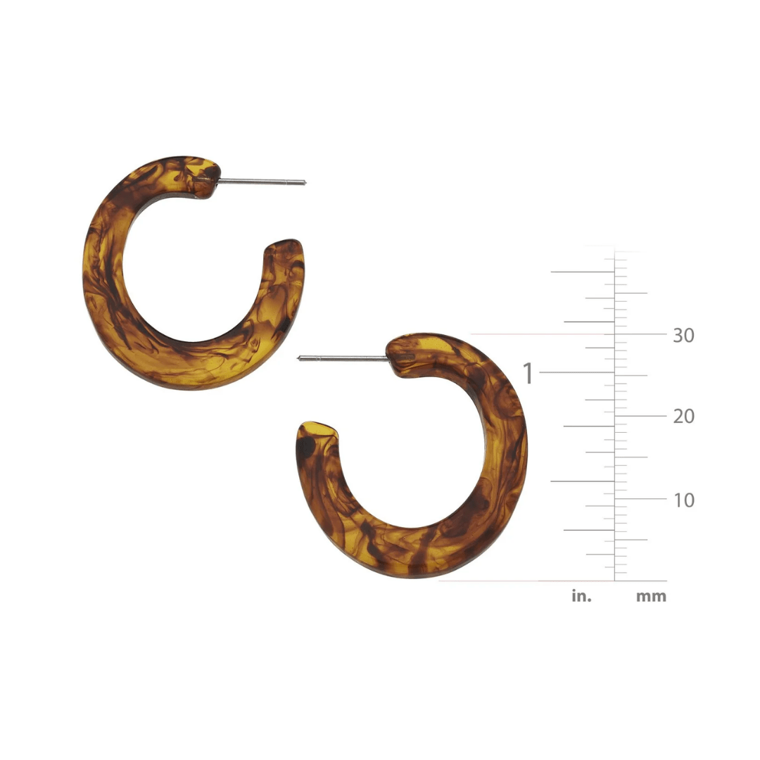 Small Tortoise Hoop Earrings - Lizzy G's Fine Gifts