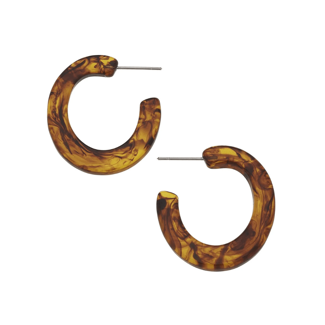 Small Tortoise Hoop Earrings - Lizzy G's Fine Gifts
