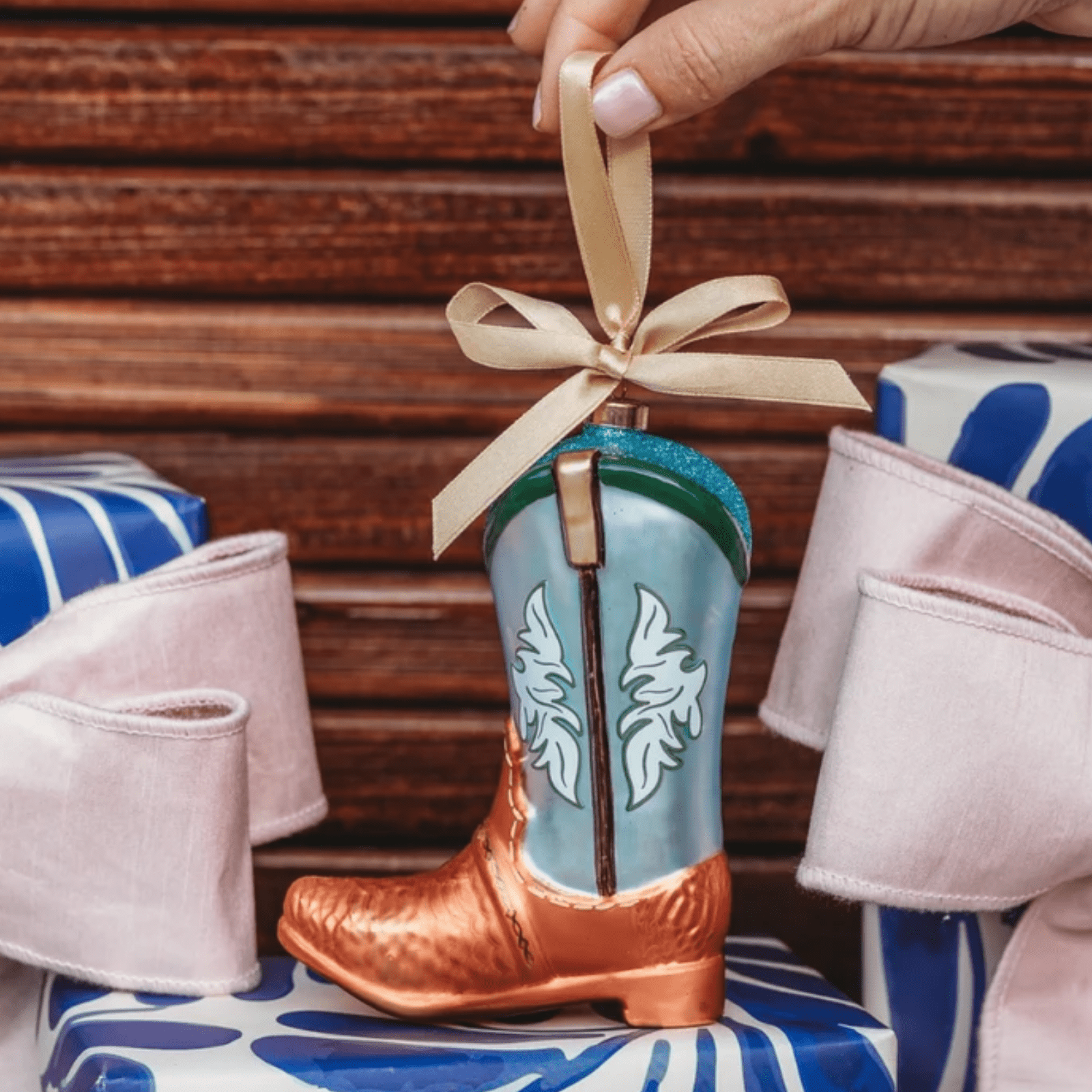 Snakeskin Boot Ornament - 2025 - Lizzy G's Fine Gifts