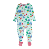 Snowy Train Tracks One Piece Footie PJs - Lizzy G's Fine Gifts