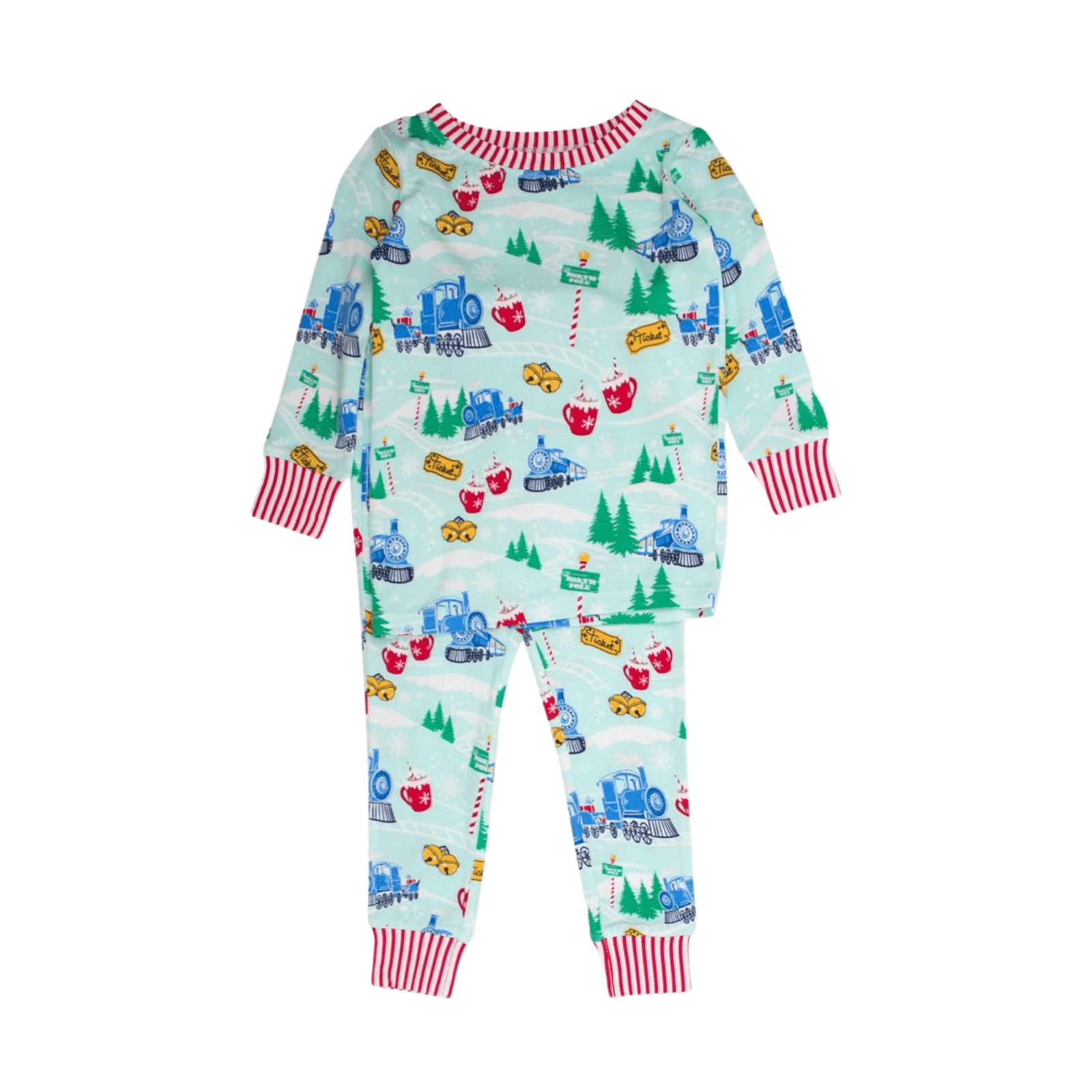 Snowy Train Tracks Two Piece PJ Set - Lizzy G's Fine Gifts
