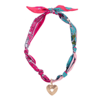Sophia Glowing Heart Scarf Necklace in Fuchsia/Turquoise/White - Lizzy G's Fine Gifts