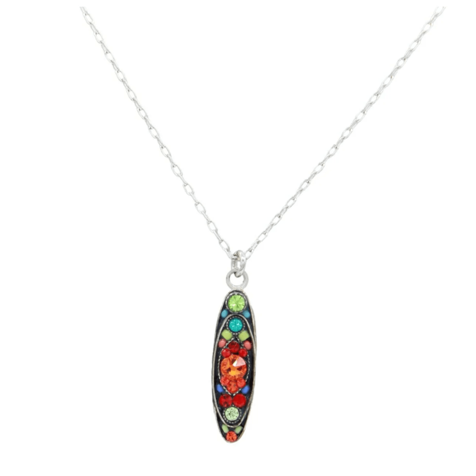Sparkle Long Oval Pendant - Lizzy G's Fine Gifts