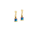Sparkling Cubes Fusion Earrings Gold - Multicolour - Lizzy G's Fine Gifts