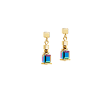 Sparkling Cubes Fusion Earrings Gold - Multicolour - Lizzy G's Fine Gifts