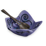 Square Bowl with Palm Servers - Lizzy G's Fine Gifts