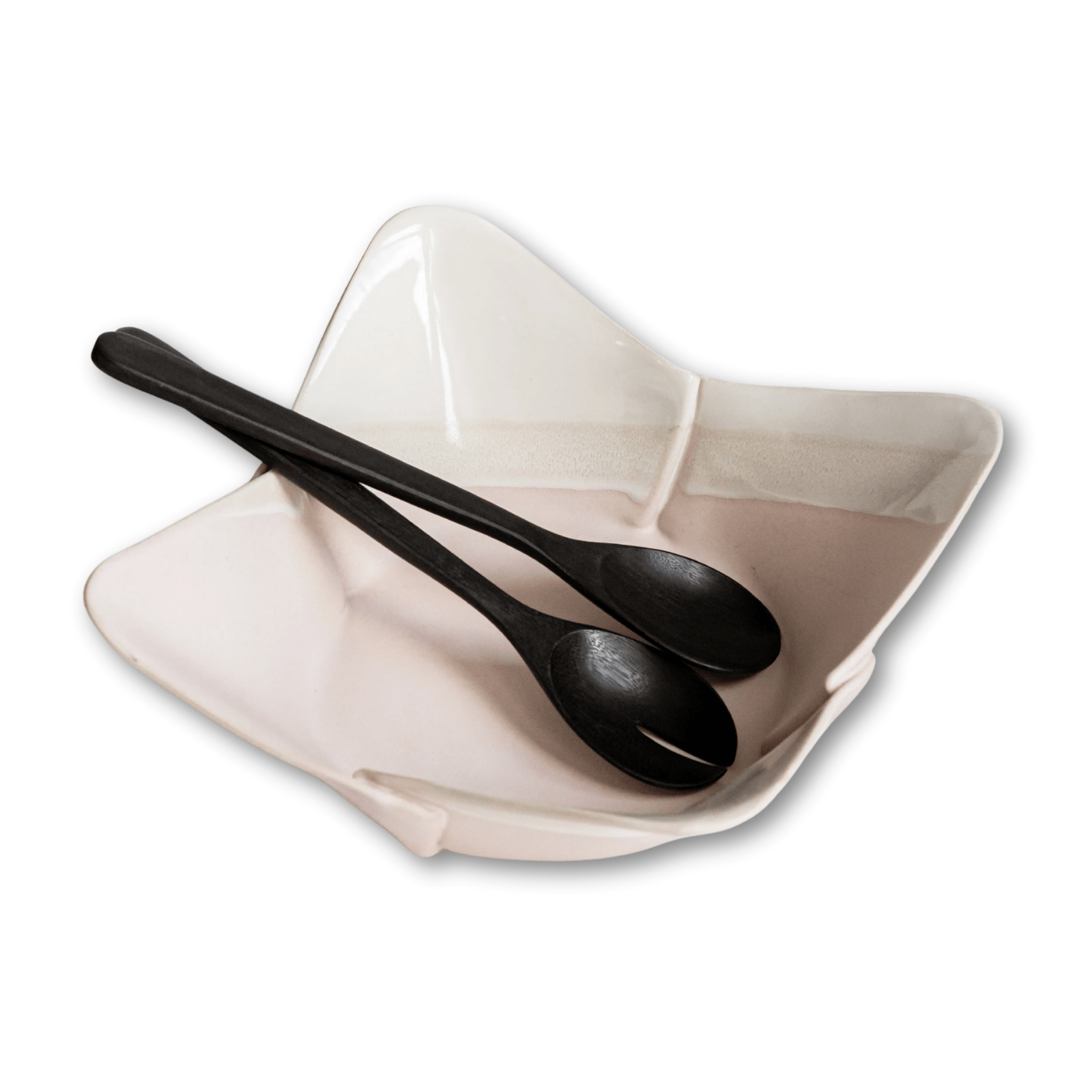 Square Bowl with Palm Servers - Lizzy G's Fine Gifts