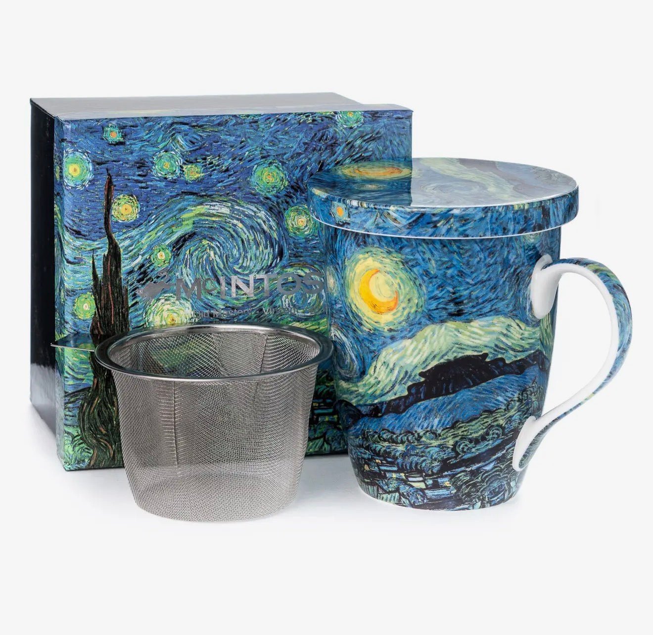 Starry Night Tea Mug/Lid - Lizzy G's Fine Gifts