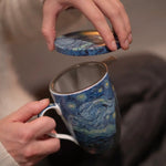 Starry Night Tea Mug/Lid - Lizzy G's Fine Gifts