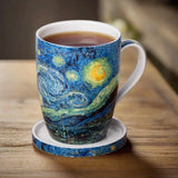 Starry Night Tea Mug/Lid - Lizzy G's Fine Gifts