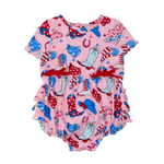 Stars & Spurs Short Sleeve Bubble Romper - Lizzy G's Fine Gifts