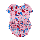 Stars & Spurs Short Sleeve Bubble Romper - Lizzy G's Fine Gifts