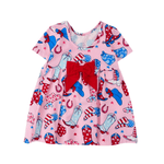 Stars & Spurs Short Sleeve Twirl Dress - Lizzy G's Fine Gifts