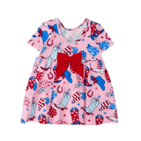 Stars & Spurs Short Sleeve Twirl Dress - Lizzy G's Fine Gifts
