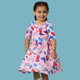 Stars & Spurs Short Sleeve Twirl Dress - Lizzy G's Fine Gifts