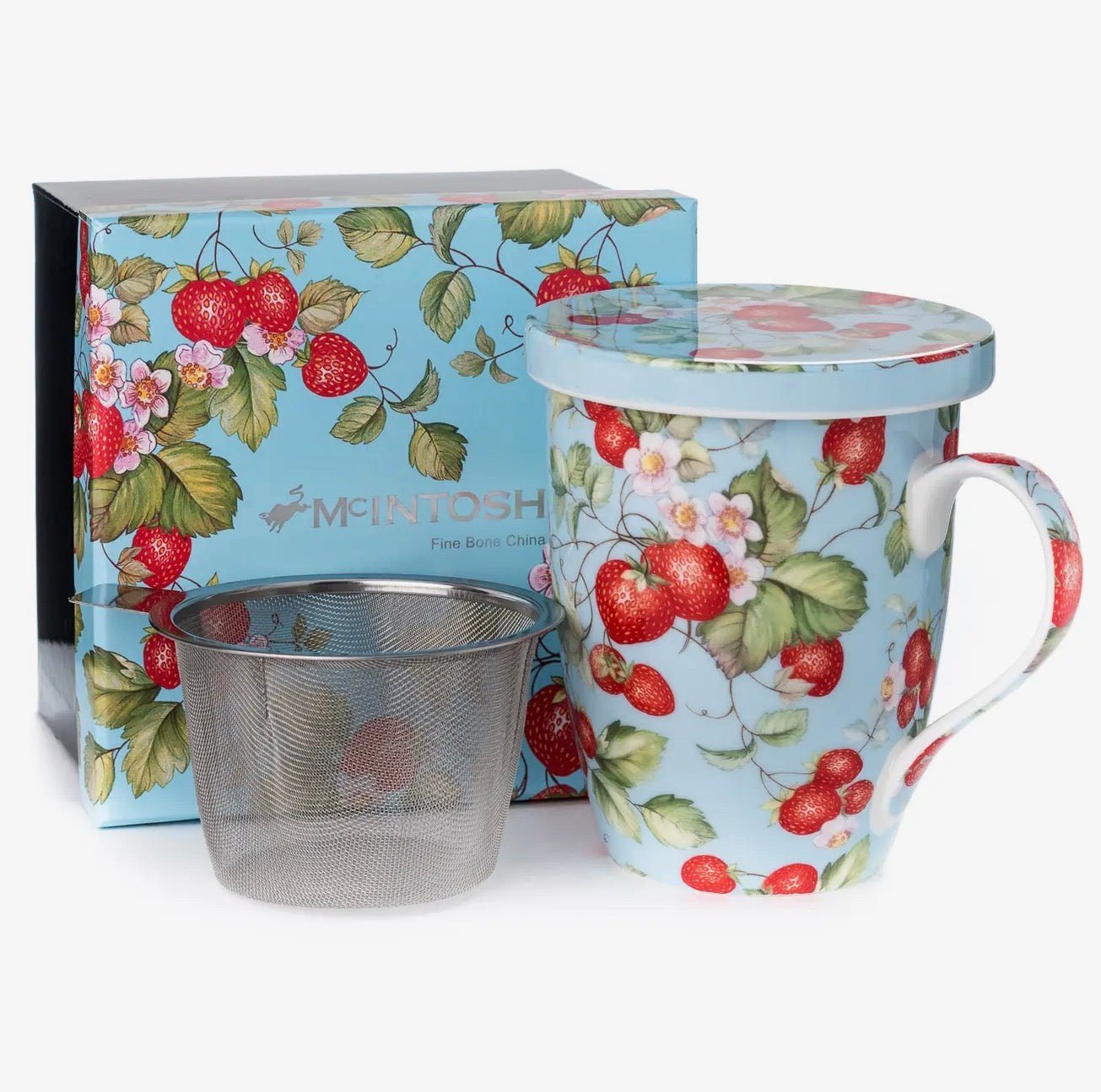 Strawberries Forever Tea/Lid - Lizzy G's Fine Gifts