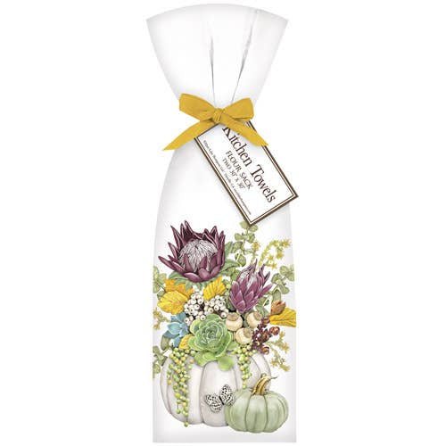 Succulent Pumpkin Wheelbarrow Towel Set - Lizzy G's Fine Gifts