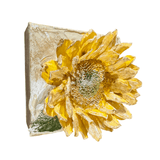Sunflower Sculpted Art Block 4x4 - Lizzy G's Fine Gifts