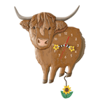 Sunny Moo Highland Cow Wall Clock - Lizzy G's Fine Gifts