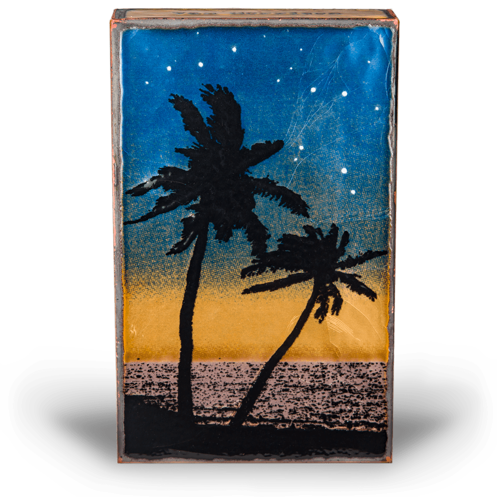 Sunset Beach - 180 - Copper Art Block - Lizzy G's Fine Gifts