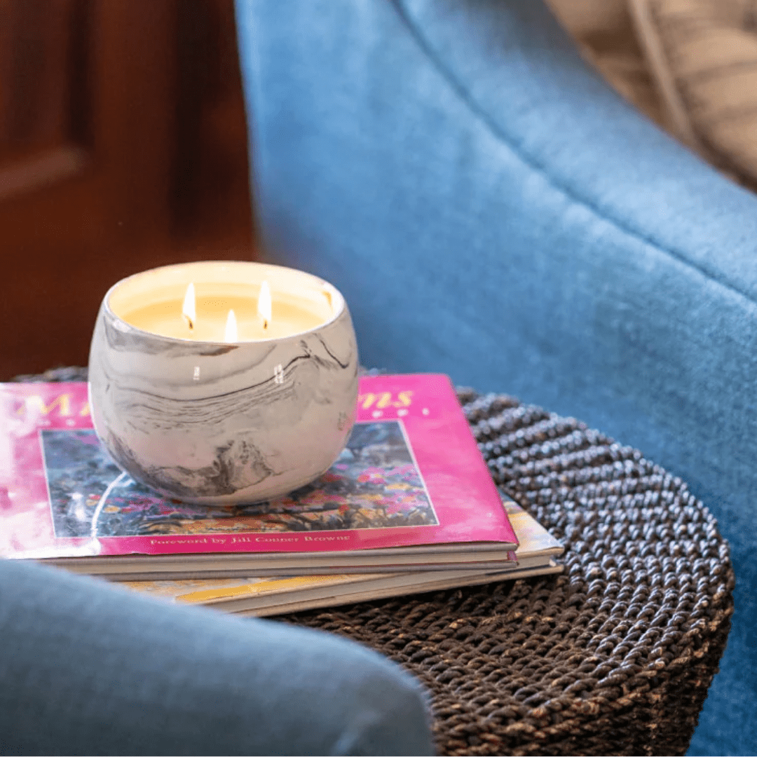 Sweet Grace Marbled Ceramic Candle - Lizzy G's Fine Gifts