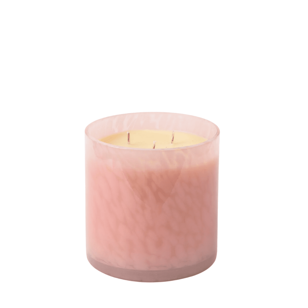 Sweet Grace Pink Glass Candle - Lizzy G's Fine Gifts