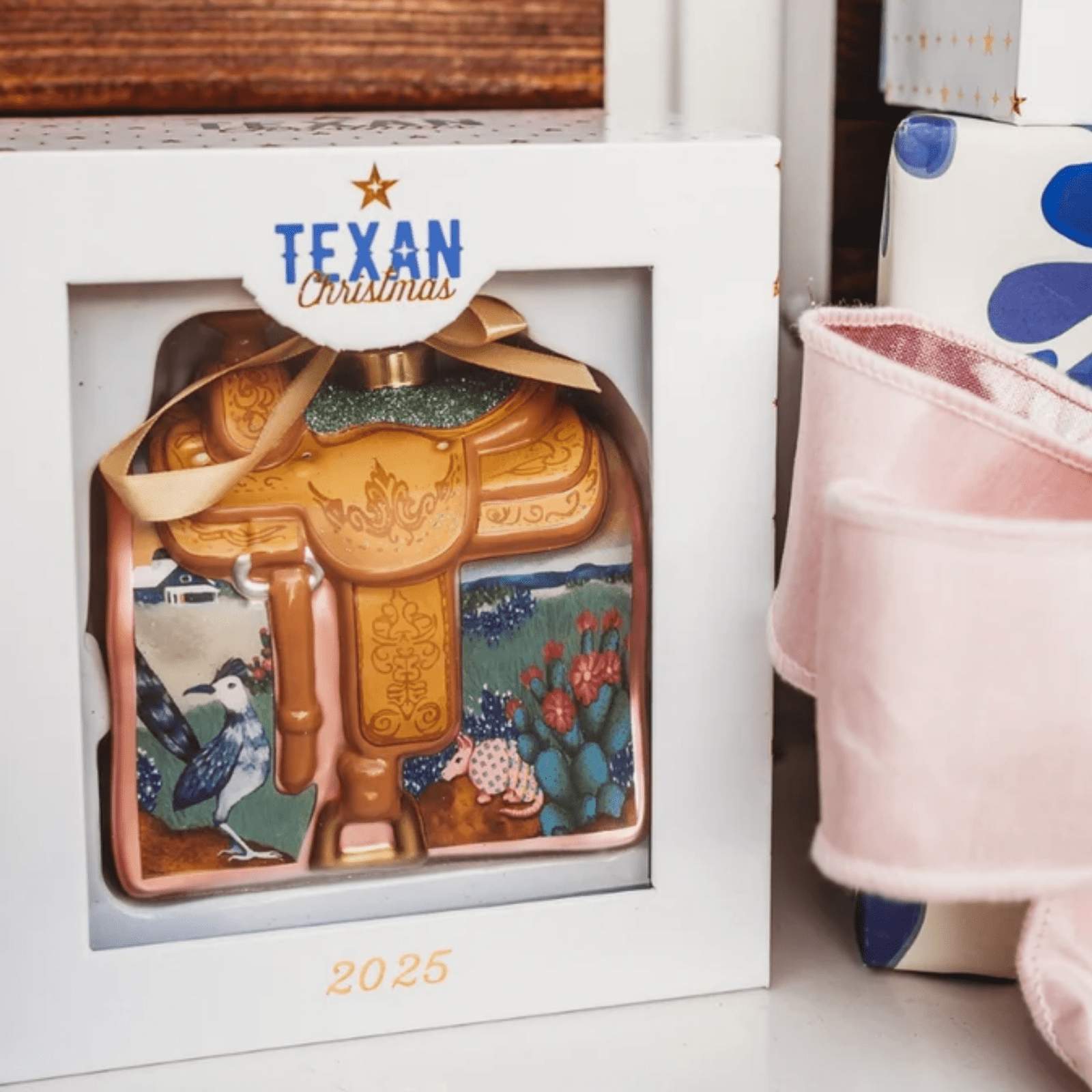 Texas Horse Saddle Ornament - 2025 - Lizzy G's Fine Gifts
