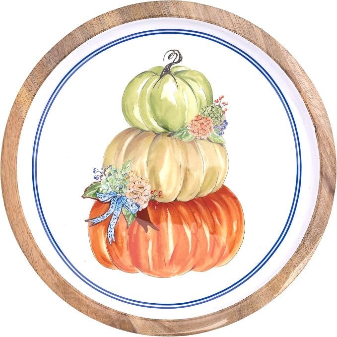 Tri-Stack Pumpkin Pedestal - Lizzy G's Fine Gifts