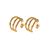 Trio Hoop Studs - Lizzy G's Fine Gifts